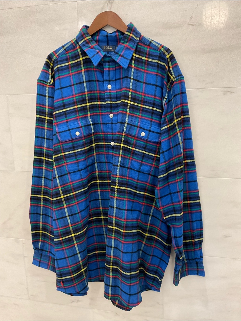 POLO Ralph Lauren Big & Tall PLAID FLANNEL Button Front Shirt 2XLT T13
